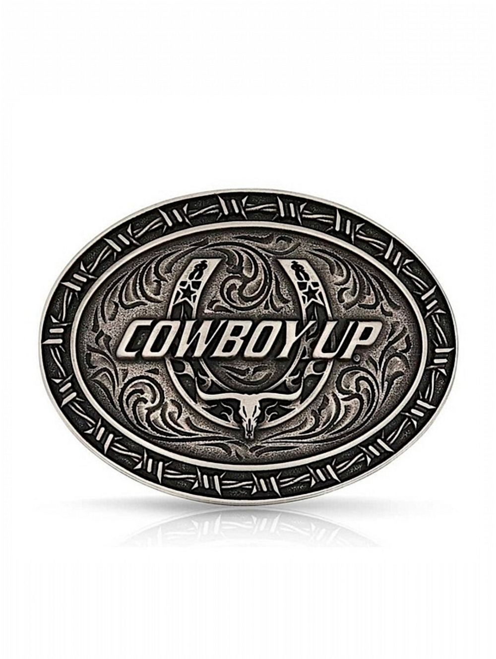 Montana Silversmiths Cowboy‎ Up Barbed Wire Buckle Retail $50 - New